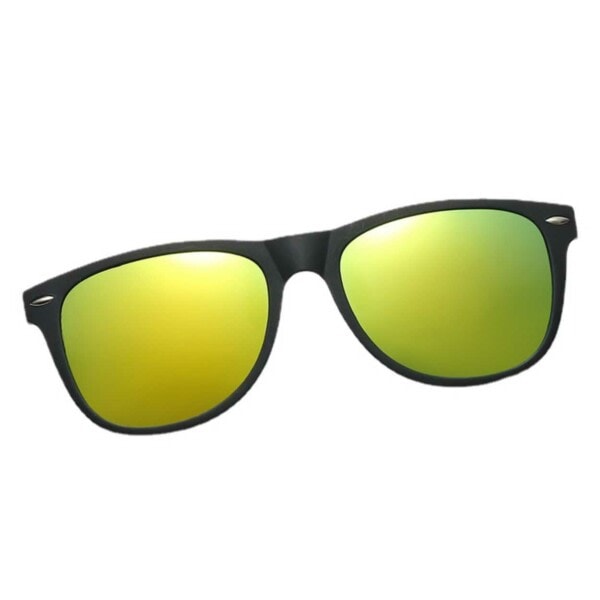 Clip-on solglasögon Wayfarer - Relfective Gold Mirrored glass gold