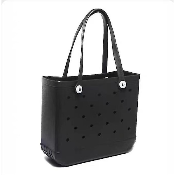 Vandtæt og holdbar strandtaske i EVA-gummi i Bogg-stil med huller Black