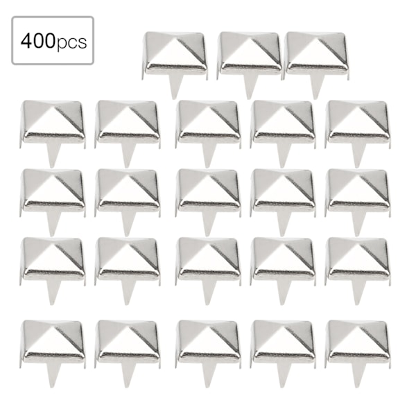 400 set 4MM-7MM DIY läderhantverk spik nitar fyrkantiga spik nitar väskor skor bälte tillbehör silver 5mm 0.1