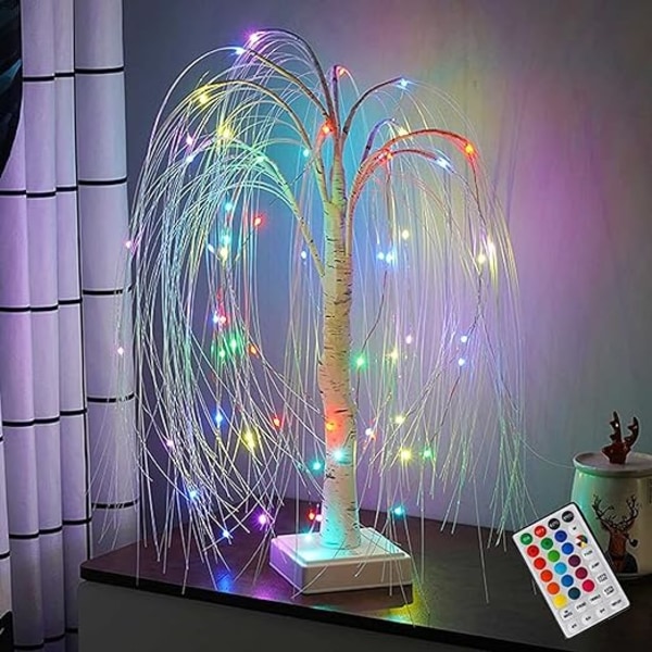Jul LED Willow Light, 60 cm 16 färg RGB Lighting Branch Bordslampa med fjärrkontroll Nattlampa
