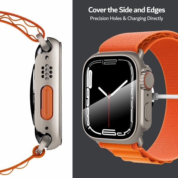 Smart Watch Case 2-pack för Apple Watch Series 8/7/SE/6/5/4 skärmskydd i glas