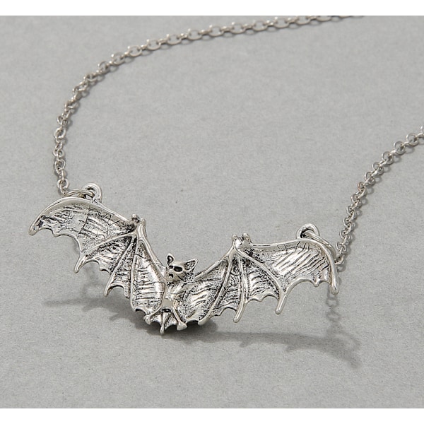 Gotisk Bat Halsband Choker Flygande Bat Hänge Halsband Punk Vampyr Bat Halsband Bat Choker Halsband Smycken silver