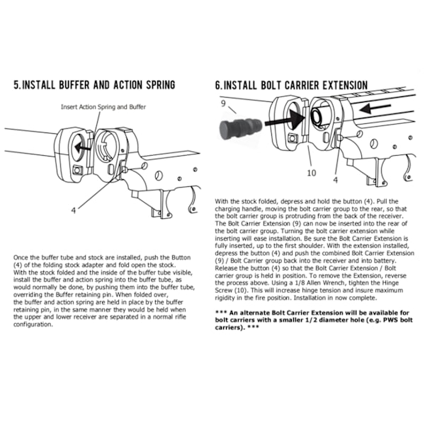 Folding Stock Adapter for AR-15/AR-10 - Muttermonteringssett i aluminiumslegering