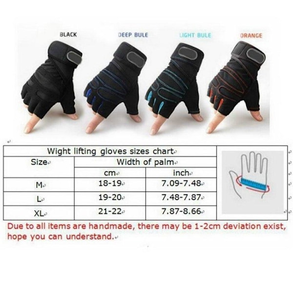 Gymhandskar - Träningshandskar för bättre grepp Black Black l