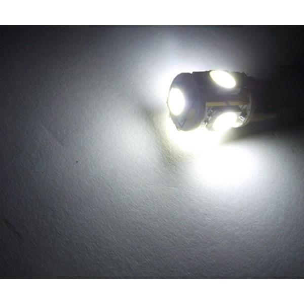 T10 w5w Led med 5st 5050SMD 6000k chip 12v DC 10-pack White Vit