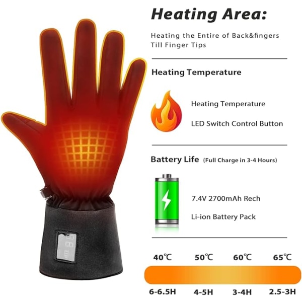 Elektroniska uppvärmda handskar för män och kvinnor Vintermotorcykeluppvärmda handskar