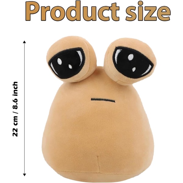 Alien Plyschleksak, 22cm Alien Pou Plyschleksak, Kawaii Plyschdjur brown