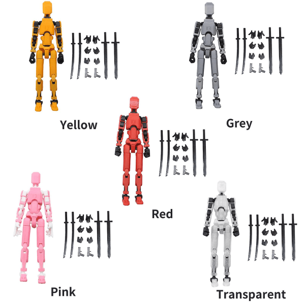 T13 Actionfigur, Titan 13 Actionfigur, Robot Actionfigur, 3D-tryckt Action, 50% Erbjudande Transparent transparent