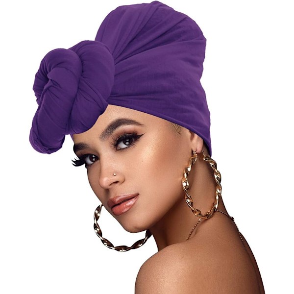 Stretch Jersey Turban Huvudomslag, Urban Hår Wrap Scarf