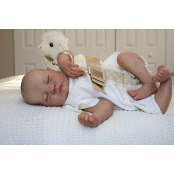 19" naturtrogen mjuk silikon Reborn Baby Dolls Nyfödd vinylleksak