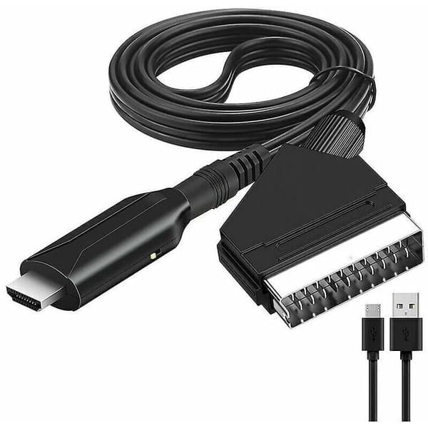 Scart-konverter til HDMI Video Lyd Adapter til HDTV/DVD/Decoder/PS3/PAL/NTSC