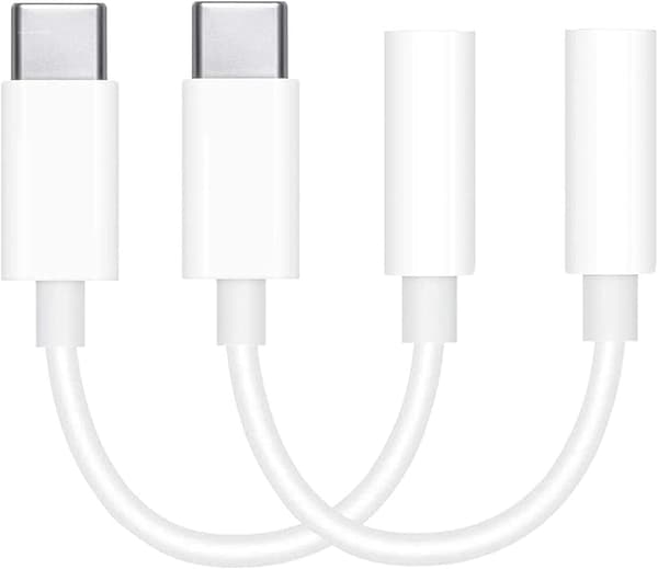 2x Adapter USB-C till 3.5mm Vit White one size