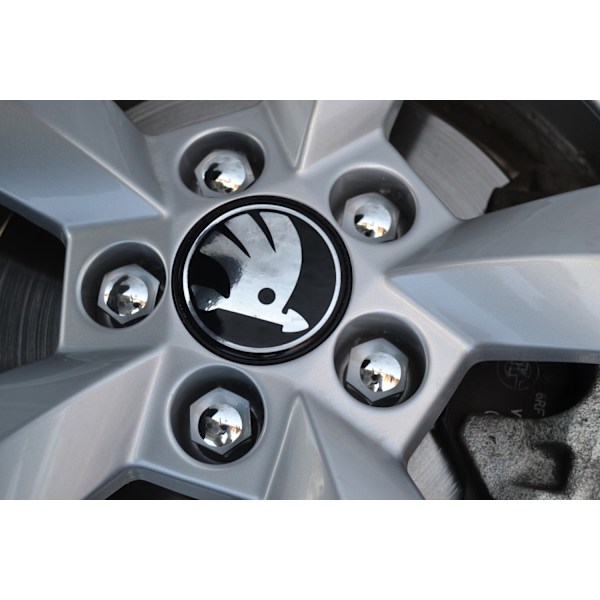 4-Pak - Skoda Centerkapsler / Hjulkapsel Emblem - Bil 80 65 mm