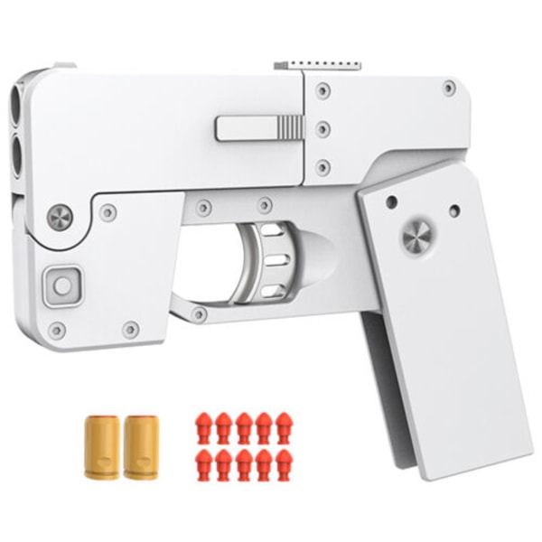 Soft Bullets Gun handhållen telefon form hopfällbar för barn vuxna 12PCS white