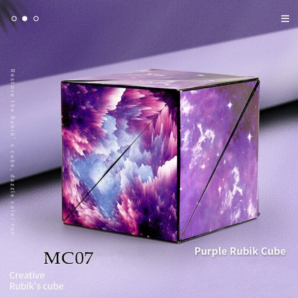 3D Magic Cube Shashibo Shape Shifting box Pusselleksaker present MC-07 Purple