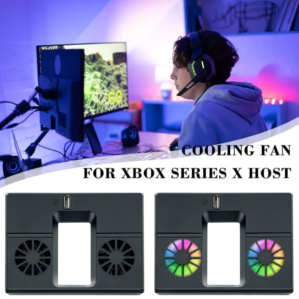 USB Vertikal kylfläkt Extern kylare tillbehör för Xbox Series X-konsol B