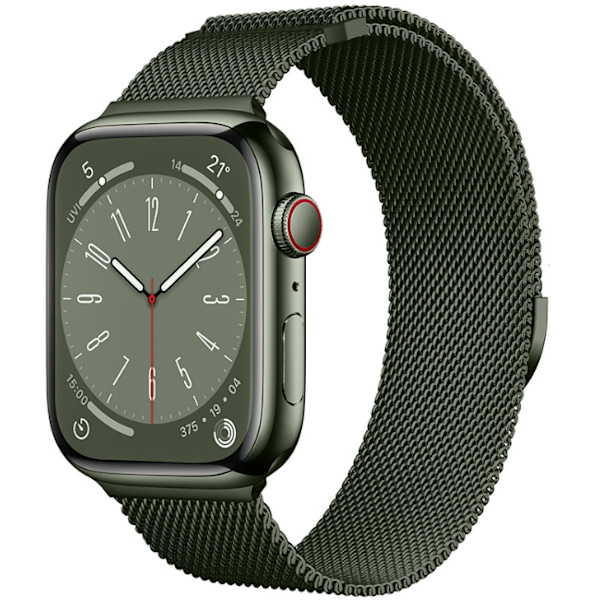 Milanese SE Metalliskt Magnetiskt Armband för Apple Watch Rem iwatch Serie 9 3 6 5 SE 7 8 Ultra 2 (Het Rea på Rabattpris) Green 42mm/44mm/45mm/49mm