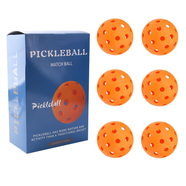 6 delar/ set Outdoor Professional Pickleball Ersättningsbollar 40 hål Orange