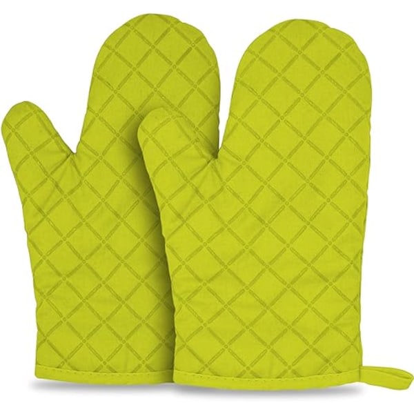 Isolerade handskar rutiga silikon halkfria förtjockade isolerade bakbomullshandskar Green
