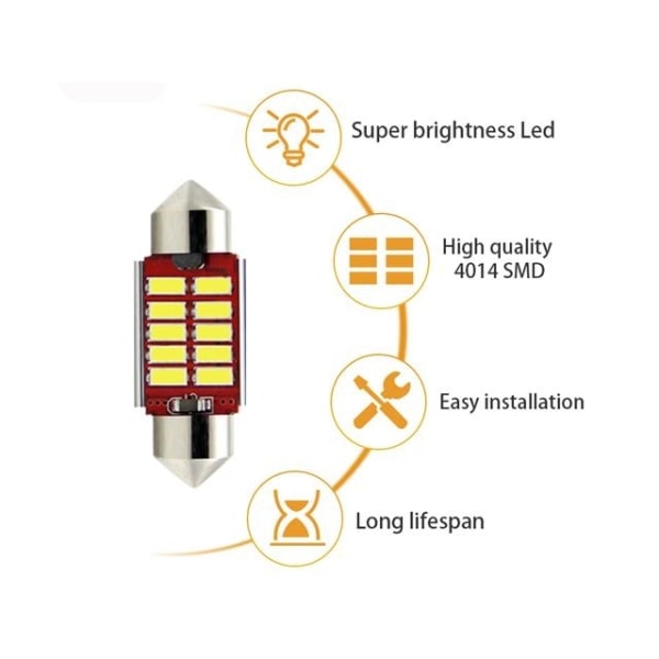 c5w canbus 41mm röd LED-strålkastare SV8.5 festong 2-pack 12v- Perfekt röd