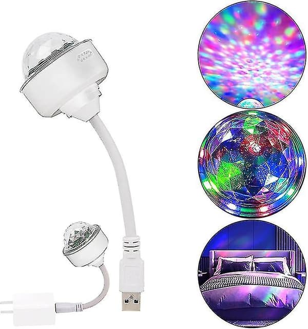 USB Discolys, Plug In Discokugle Lys, Discokugle Lys [db] Black