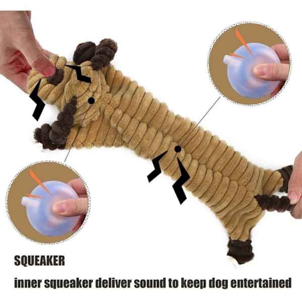 3 st oförstörbara hundleksaker, mjuka och tåliga