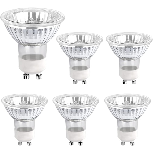 Halogeenivalaisin GU10 35W 230V, 380lm Lämmin valkoinen 2700K, Himmennettävä Halogeeni Spottivalaisin, Kaappivalaisimeen, Näyttövalaistukseen, 6-pakkaus