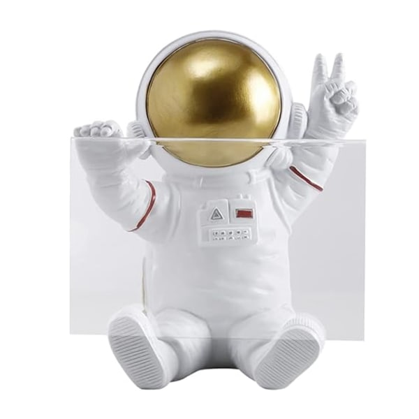 Nordisk fotoram genomskinlig akryl astronaut staty fotoram gold
