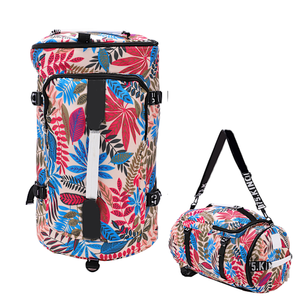 Tryckt Ryggsäck Polyester Stor Kapacitet Multifunktionell Friluftsliv Resväska Färg Lönnlöv 1.5