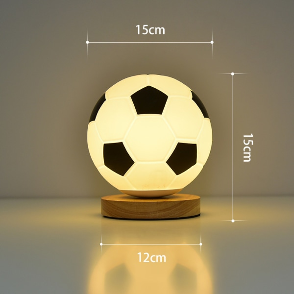 Nattlampa för fotboll, fotbollspresent, nattlampa i glas med varmt vitt ljus