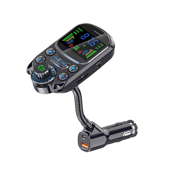 Uusi auto FM-lähetin autolaturi Bluetooth 5.3 QC 3.0 Pikalataus PD autolaturi MP3-soitin Tuki TF-kortti U-levy