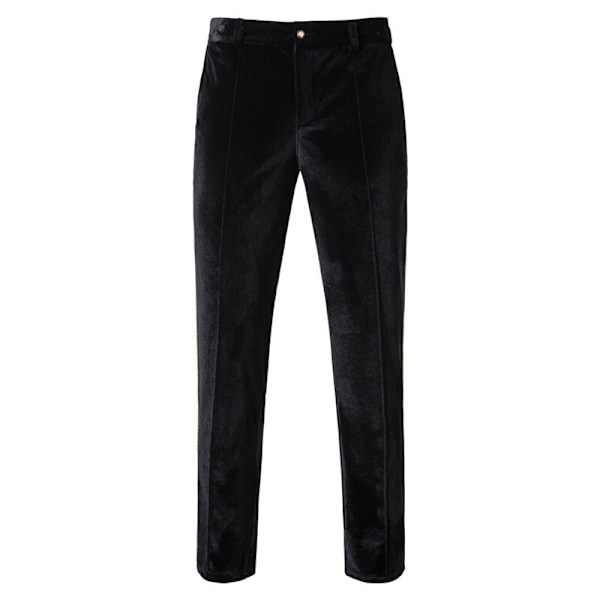 Slim Fit 2-delad kostym för män med dubbelknäppt bröllopsbal black black M