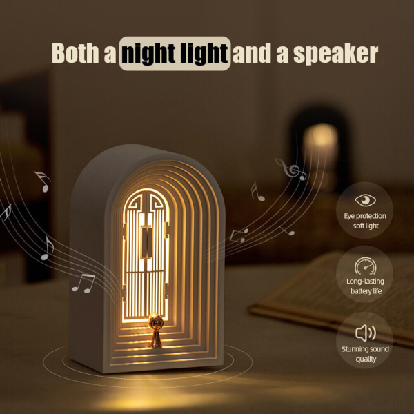 Nordic Bordslampa Retro Lampa Night CBght Laddning Bluetooth högtalare