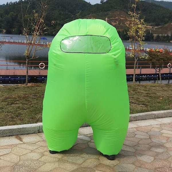 Halloween Uppblåsbar Among Us Dräkt För Barn Vuxna Blow Up Suit Rolig Cosplay Astronaut Disfraz Gonflable Sus Crewmate Present A Yz Green Green Adult 155 to 195cm