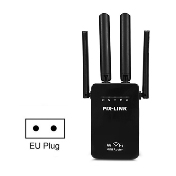 PIX-LINK LV-WR09 Trådlös WIFI-router WI-FI Repeater Booster Extender 220-240V black