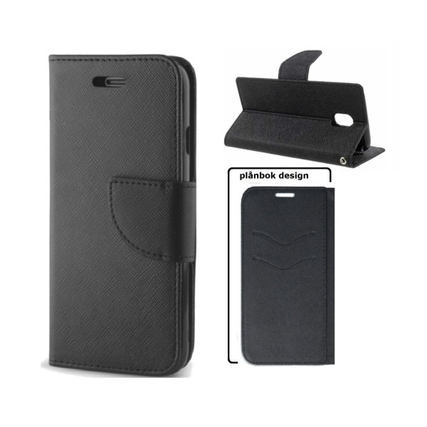 Huawei Y5 (2018) - Smart Fancy Flip Case -mobiililompakko - musta Black