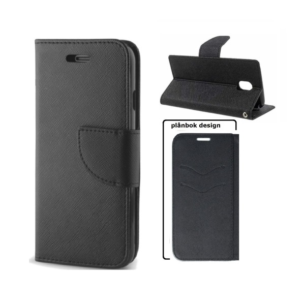 Huawei Y5 (2018) - Smart Fancy Flip Case Mobilplånbok - Svart Black