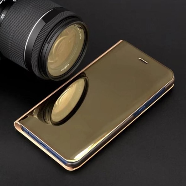 Xiaomi Redmi Note 9 - Smart Clear View Fodral - Guld Guld