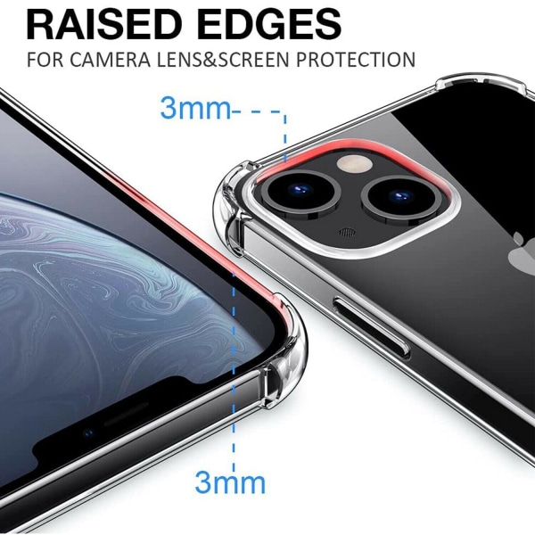 iPhone 14 - Bumper Ekstra stødfast, tyndt blødt cover Transparent