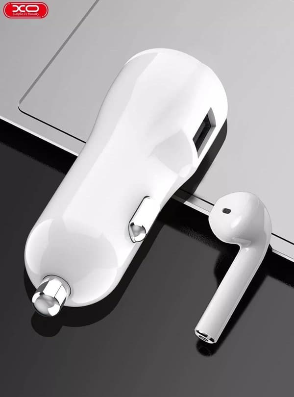 18W Snabb Billaddare med TWS Bluetooth 5.0 Hörlurar - Vit White
