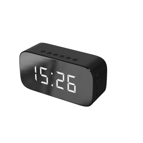 Trådlös Bluetooth Högtalare Med Spegelklocka och mikrofon Svart