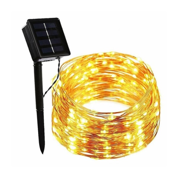 22m SUNARI Solar LED-strenglys Kobbertråd 600mAh Varm hvid Warm white