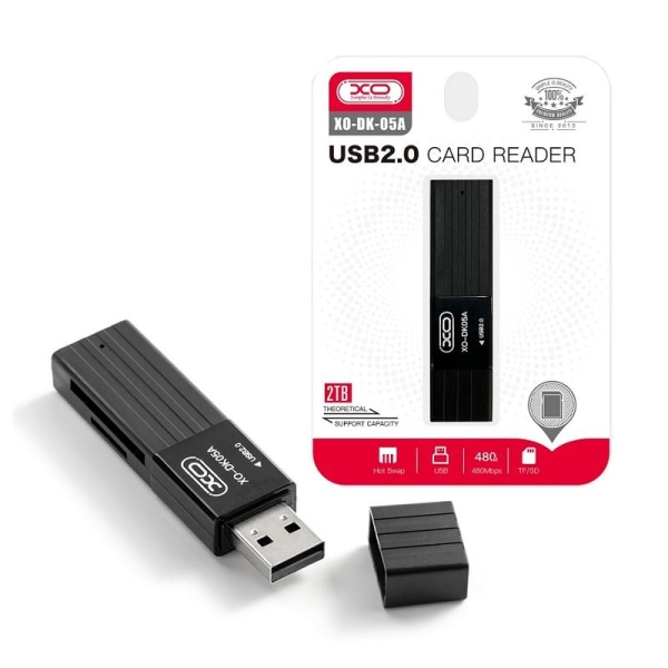 IMRO 2-i-1 USB-hukommelseskortlæser Micro-SD/SD/TF-læser Black