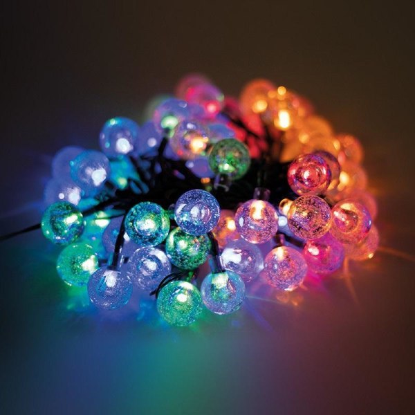 5m dekorative 30 krystalkugler streng LED flerfarvet 230V lys Multicolor