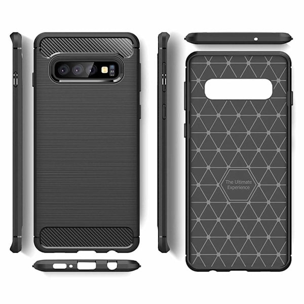 Samsung Galaxy S10 - Flexibel Carbon Mjuk TPU Skal - Svart Svart