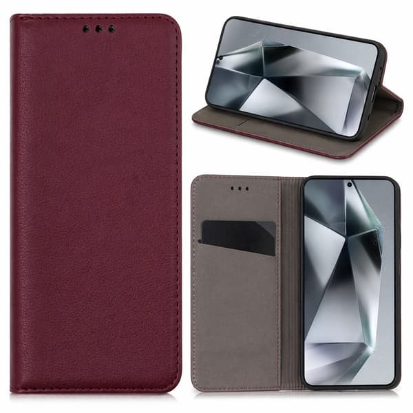 iPhone 17 - Smart Magnet Mobilplånbok Vinröd Wine red
