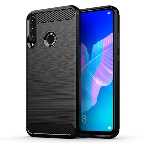 Huawei P40 Lite E - Fleksibelt Carbon Soft TPU Cover - Sort Black