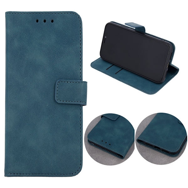 Motorola Moto G24 / G04 / E14 Smart Valvet Mobilplånbok Mörkgrön Dark green