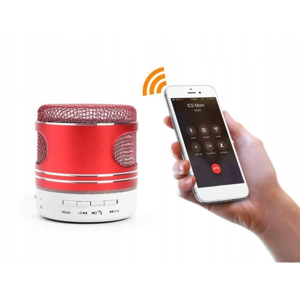 Kannettava Mini Bluetooth -kaiutin FM-radio, muistikortti, AUX - punainen Red