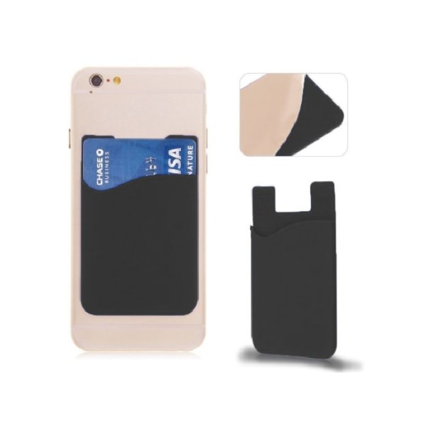 2-Pack Kreditkortlomme Silikone vcard holder til smartphones Black